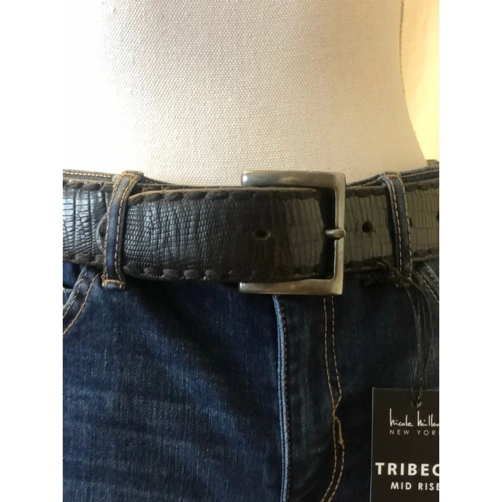 Machine by Bassico Vintage Black Leather Belt 38” Unisex 2-Layer Thick Spain VG
